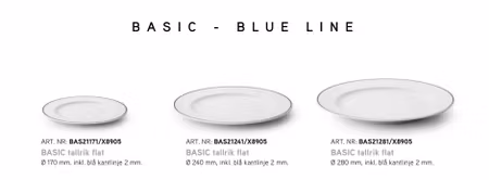 BASIC Tallrik flat D24cm, Blue Line