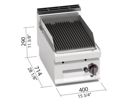 Gasgrill Lavastens 1 zon, 400x714x290 mm 7kW, BERTOS