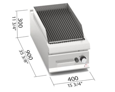 Gasgrill Lavastens 1 zon, 400x900x300 mm 9kW, BERTOS