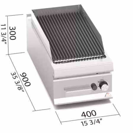 Gasgrill Lavastens 1 zon, 400x900x300 mm 9kW, BERTOS