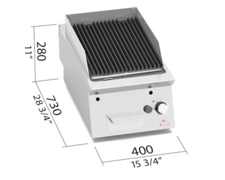 Gasgrill Lavastens 1 zon, 400x730x280 mm 7kW, BERTOS