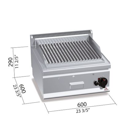 Gasgrill Lavastens 1 zon, 600x600x290 mm 8kW, BERTOS