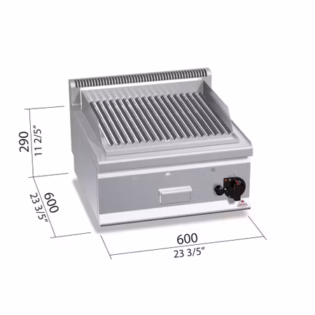 Gasgrill Lavastens 1 zon, 600x600x290 mm 8kW, BERTOS