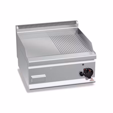 Gas-stekbord Räfflad/Slät, 8kW 600x600 mm, BERTOS