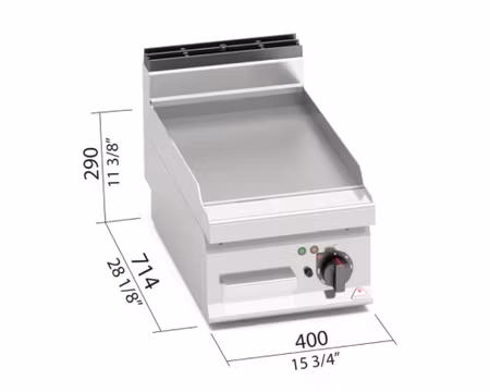 Stekbord Slät, 4,8kW 400x714 mm, BERTOS