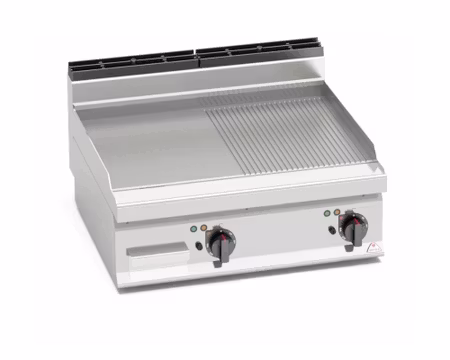 Stekbord Räfflad/Slät 9,6kW, 800x714 mm, BERTOS