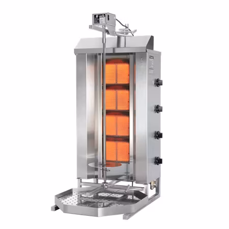 Gas Kebabgrill GD4/S, 70kg kött effekt:14kW, POTIS