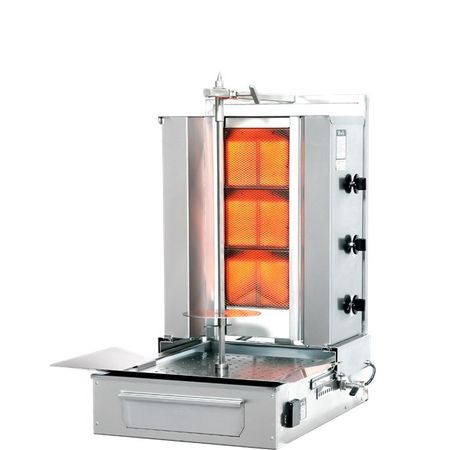 Gas Kebabgrill F-GD3, 40kg kött effekt:10.5kW, POTIS