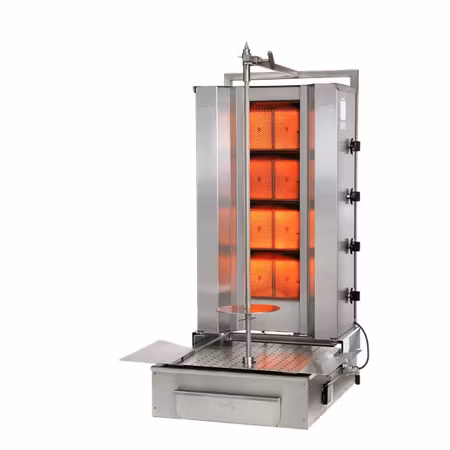 Gas Kebabgrill F-GD4, 70kg kött effekt:11.5kW, POTIS