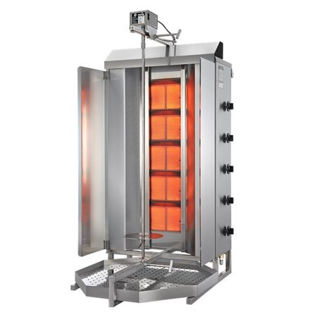 Gas Kebabgrill GD5/S, 120kg kött effekt:17.5kW, POTIS
