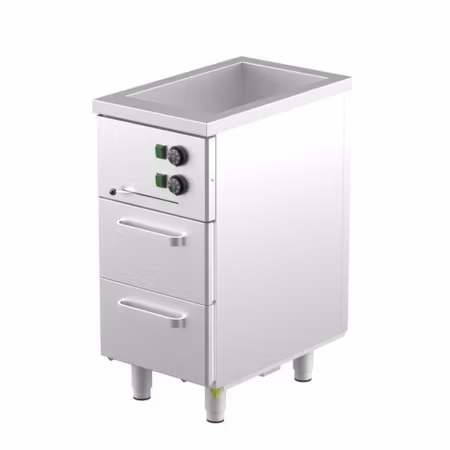 Värmeskåp med vattenbad 400x650x900mm (1xGN 1/1-150+2 lådor GN 1/1-150 ) KLH-402, COOLPART