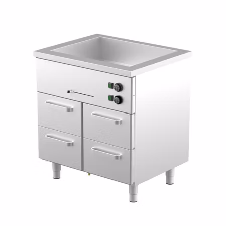 Värmeskåp med vattenbad 800x650x900mm (2xGN 1/1-150+4 skåp GN 1/1-150) KLH-804, COOLPART