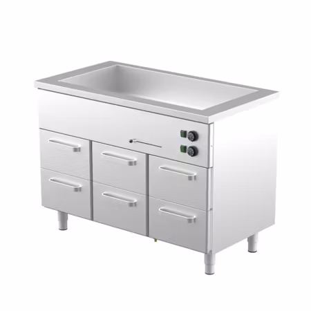Värmeskåp med vattenbad 1200x650x900mm (3xGN 1/1-150+6 lådor GN 1/1-150) KLH-1206, COOLPART