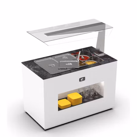 Buffestation Kall BUF150A/150A-1, Sidoöverhylla H/V, 3xGN1/1-150mm, 1300x700x1400mm,SAYL