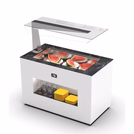Buffestation Kall BUF150FA/150FA-I, Sidoöverhylla H/V, VENTILERAD Kylbrunn 3xGN1/1-150mm, 1300x700x1400mm,SAYL