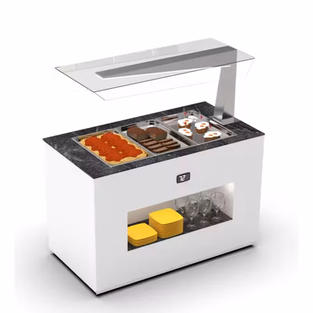 Buffestation Varm BUB65A/BUB65A-1, Sidoöverhylla H/V, 3xGN 1/1-65mm, 1300x700x1400mm,SAYL