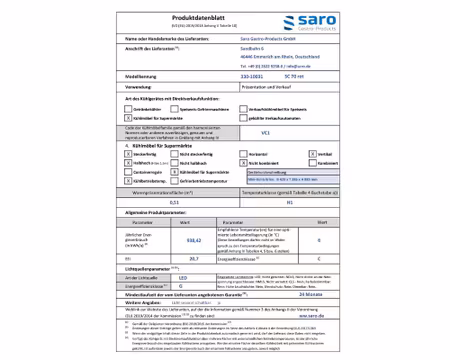 Mini kylmonter SC 70 röd,3st hyllor+bottenhylla 428x386x885mm, SARO