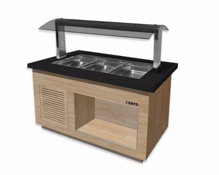 Kall buffévagn PREMIUM LINE SB-K130 OAK, 3xGN1/1-150, 1300x880x1350mm, SARO