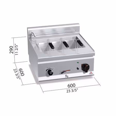 Pastakokare-Bänk Plus 600 Dubbel, EL 3Fas-7kW 600x600x290mm, BERTOS