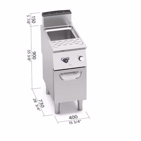 Pastakokare S700, GAS-10kW 400x730x900mm, BERTOS
