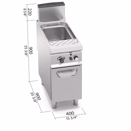 Pastakokare S900, GAS-12kW 400x900x900mm, BERTOS