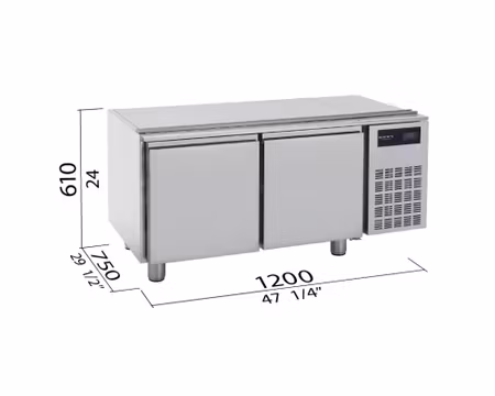 Grillkylbänk S900 Serien BASE 1200, 2 Dörrar 1200x750x610 mm, BERTOS