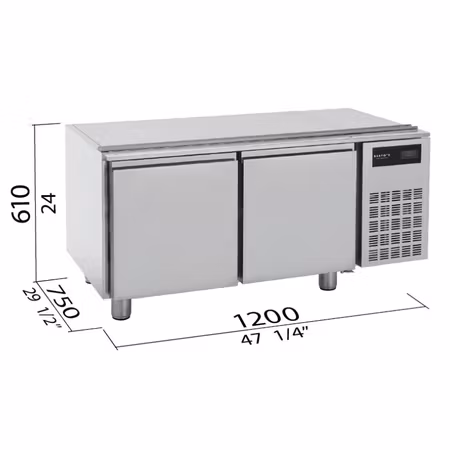 Grillkylbänk S900 Serien BASE 1200, 2 Dörrar 1200x750x610 mm, BERTOS