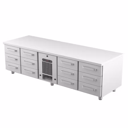 Grillkylbänk VLG Serien i 4 VARIANTER Med SKÅP Eller LÅDOR, 2000x650x600mm, COOLPART