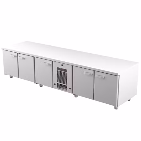 Grillkylbänk VLG Serien i 4 VARIANTER Med SKÅP Eller LÅDOR, 2400x650x600mm, COOLPART