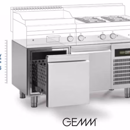 Grillkylbänk BRS Serien i 3 VARIANTER Med SKÅP Eller LÅDOR, 1200x640x610mm, GEMM