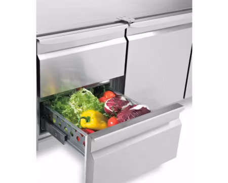 Grillkylbänk BRS Serien i 2 VARIANTER Med SKÅP Eller LÅDOR, 2200x640x610mm, GEMM