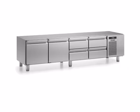 Grillkylbänk BRS Serien i 2 VARIANTER Med SKÅP Eller LÅDOR, 2200x640x610mm, GEMM