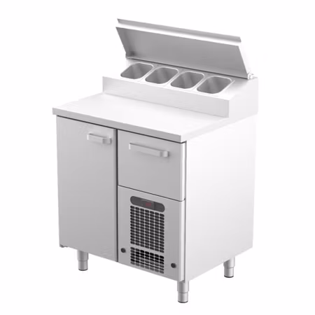 Kallskänkskylbänk KLE Serien i 3 VARIANTER, Med SKÅP Eller LÅDOR, 800x650x900mm, COOLPART