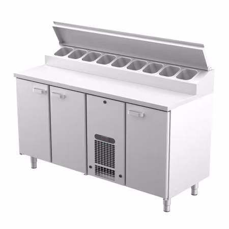 Kallskänkskylbänk KLE Serien i 3 VARIANTER, Med SKÅP Eller LÅDOR, 1600x650x900mm, COOLPART