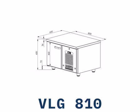 Grillkylbänk VLG-810, 1 st skåp GN1/1, 800x650x600mm, COOLPART