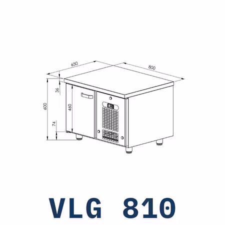 Grillkylbänk VLG-810, 1 st skåp GN1/1, 800x650x600mm, COOLPART