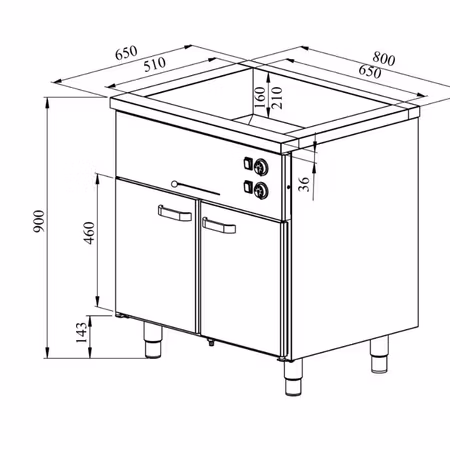 Värmeskåp med vattenbad 800x650x900mm (2xGN 1/1-150+2xGN 1/1) KLH-820, COOLPART