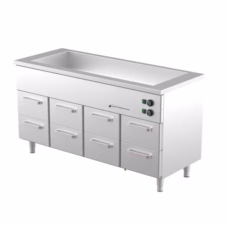 Värmeskåp med vattenbad 1600x650x900mm (4xGN1/1-150 + 8xLåda GN 1/1-150) KLH 1608, COOLPART