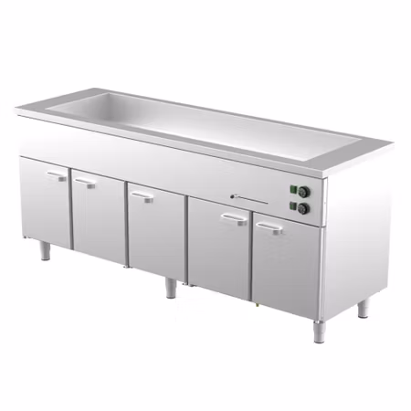 Värmeskåp med vattenbad 2000x650x900mm (5xGN1/1-150 + 5 Skåp GN 1/1) KLH-2050, COOLPART