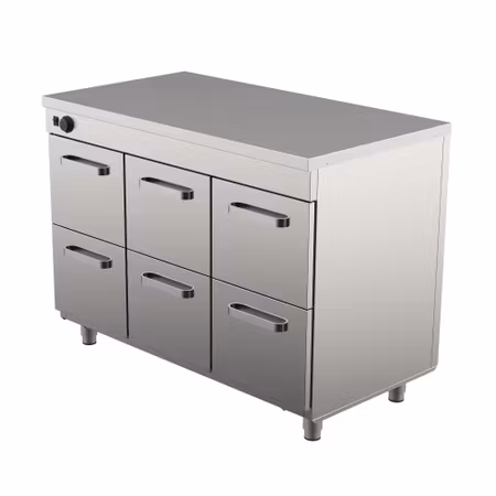 Värmeskåp Med Neutral Toppskiva Med SKÅP Eller LÅDOR, LK Serien i 4 VARIANTER, 1200x650x900mm, COOLPART