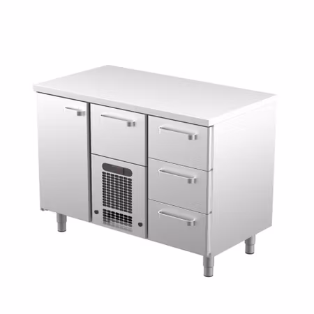 Kylbänk 1200, Rostfri Toppskiva, VLE Serien Med SKÅP Eller LÅDOR, 1200x650x900 i 4 VARIANTER, COOLPART