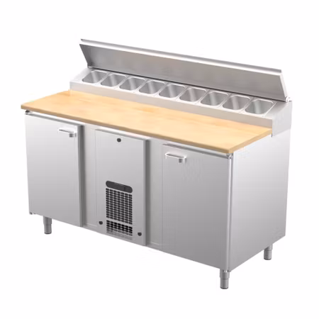 Bagerikylbänk PK-KLE i 3 VARIANTER, Valfri Toppskiva RFR/TRÄ/STEN, (Passande Plåtar: 400x600mm) 1600x730x900 , COOLPART