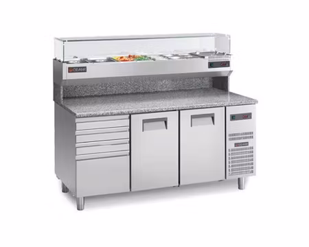 Pizzakylbänk SMR/16C Mått:1600x720x900, Passande Plåtar:400x600mm, GEMM