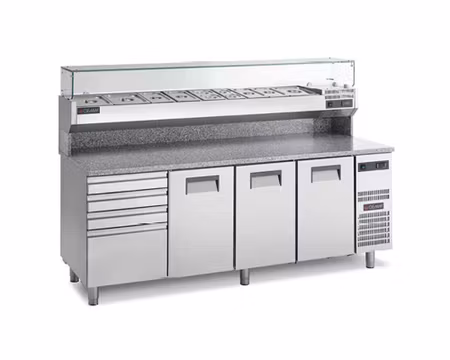 Pizzakylbänk SMR/20C Mått:2000x720x900, Passande Plåtar:400x600mm, GEMM