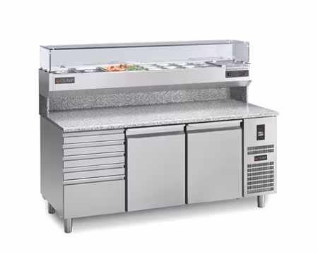 Pizzakylbänk Universal PC/200C Mått:2000x820x900, Passande Plåtar:400x600mm, GEMM