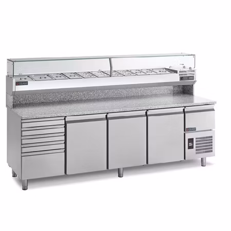 Pizzakylbänk Universal PC/270C Mått:26800x820x900, Passande Plåtar:400x600mm, GEMM
