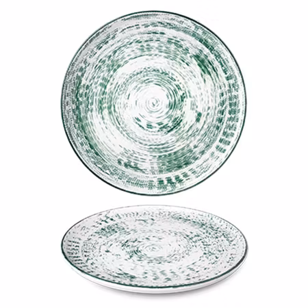 OPTIMO EDDY  HAND PAINTED, Tallrik D26cm, Grön