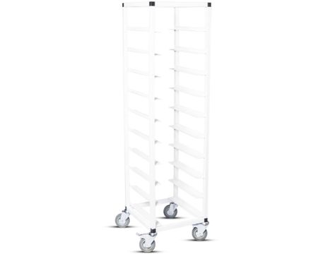Brickvagn enkel för 10st Brickor: 330x430mm(Lunch), vit