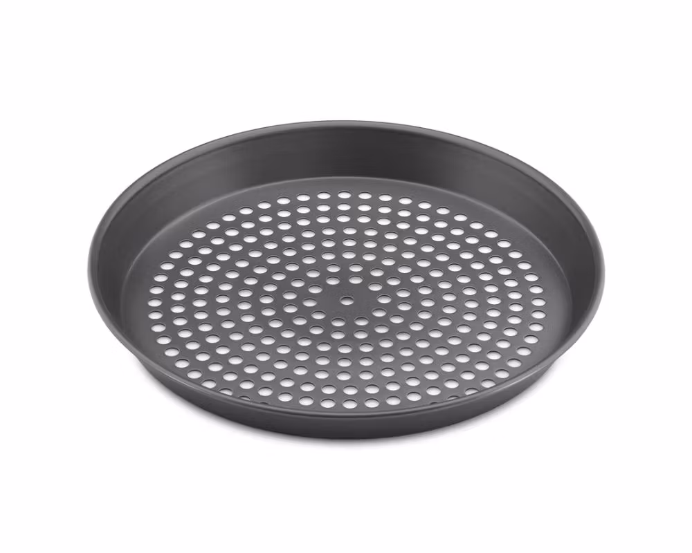 Pizzaform Aluminium perforerad, Ø34cm nonstick