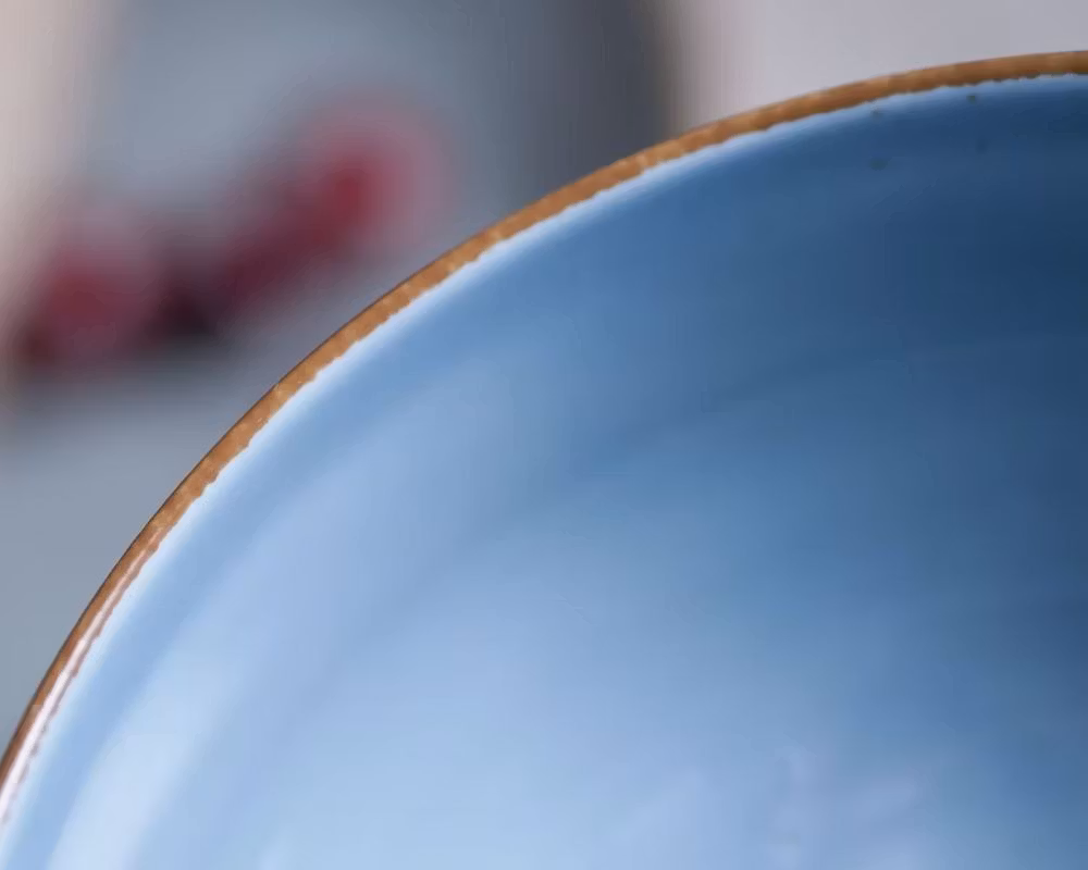 Blocho Rondo Halvdjup tallrik rund 27cm, Blå med prickar och rand